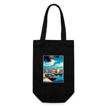 Biograd Na Moru Croatia Vintage Travel Poster WPA - Gift Bag for Bottles - black - Front