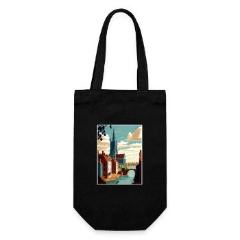 Deventer Pays-Bas Vintage voyage affiche WPA Art - Sac à bouteille - noir - Devant