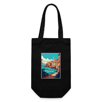 Gênes Italie Vintage voyage affiche WPA Souvenir - Sac à bouteille - noir - Devant
