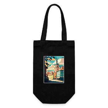 Poznan European Poland Vintage Travel Poster WPA - Gift Bag for Bottles - black - Front