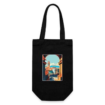 Barcelona Spain Vintage Travel Poster WPA Souvenir - Gift Bag for Bottles - black - Front
