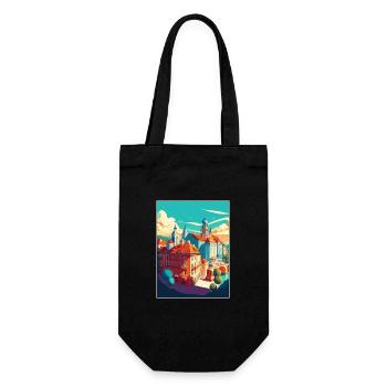 Bratislava Slowakei Vintage Reiseposter Souvenir - Geschenkbeutel für Flaschen - Schwarz - Vorne