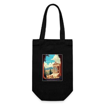 Ephesus Decoration Turkey Vintage Travel Poster - Gift Bag for Bottles - black - Front