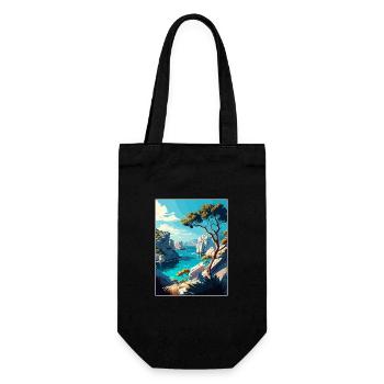 Calanques France Decoration Ar Travel Poster - Gift Bag for Bottles - black - Front