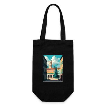 Bologna Decoration Italy Vintage Travel Poster WPA - Gift Bag for Bottles - black - Front