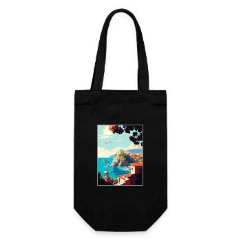 Rhodes Grèce Décoration Vintage Voyage Affiche WPA - Sac à bouteille - noir - Devant
