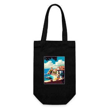 Costa Brava Spanien Vintage Reiseposter Souvenir - Geschenkbeutel für Flaschen - Schwarz - Vorne