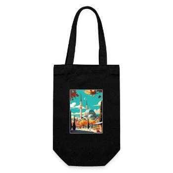 Konya Decoration Turkey Vintage Travel Poster WPA - Gift Bag for Bottles - black - Front