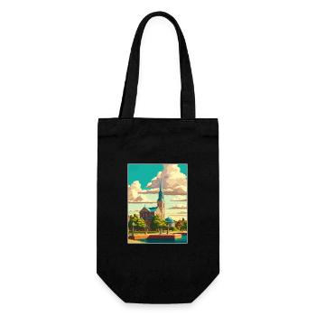 Karlskrona suédois Vintage voyage affiche Souvenir - Sac à bouteille - noir - Devant