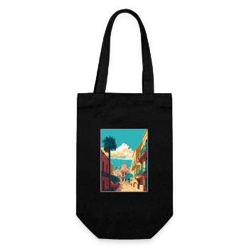Palermo Sicily Town Italy Vintage Travel Poster - Gift Bag for Bottles - black - Front
