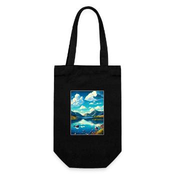 Genfersee Schweiz Vintage Reiseposter WPA - Geschenkbeutel für Flaschen - Schwarz - Vorne