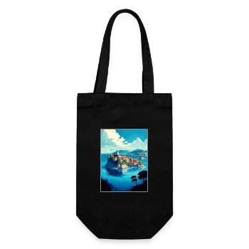 Île de Ciovo Croatie Vintage voyage affiche WPA Art - Sac à bouteille - noir - Devant