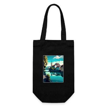 Schaffhausen Switzerland Vintage Travel Poster WPA - Gift Bag for Bottles - black - Front