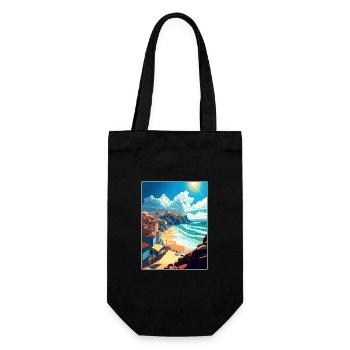 Nazaré Portugal Vintage voyage affiche WPA Souvenir - Sac à bouteille - noir - Devant