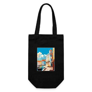 Aveiro Portugal Vintage Travel Poster WPA Souvenir - Gift Bag for Bottles - black - Front