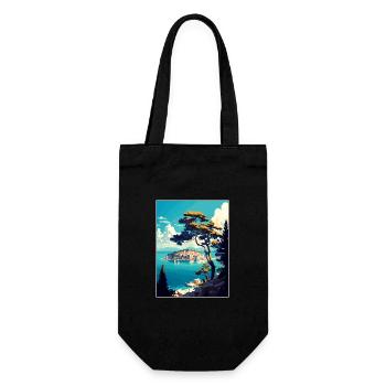 Vis Island Croatia Vintage Travel Poster Souvenir - Gift Bag for Bottles - black - Front