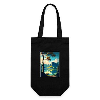 Wolfgangsee Austria Vintage Reiseposter Souvenir - Geschenkbeutel für Flaschen - Schwarz - Vorne