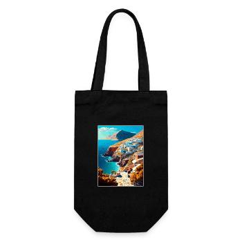 Folegandros Grèce Décoration Affiche De Voyage - Sac à bouteille - noir - Devant