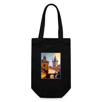 Prague Czech Republic Vintage Travel Poster WPA - Gift Bag for Bottles - black - Front