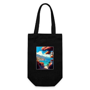 Lefkada Griechenland Dekoration Vintage Reise Poster - Geschenkbeutel für Flaschen - Schwarz - Vorne