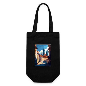 Prague Czech Republic Vintage Travel Poster WPA - Gift Bag for Bottles - black - Front