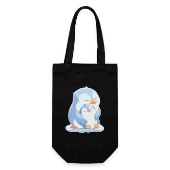 Penguin Mom and Baby Mother's Day - Gift Bag for Bottles - black - Front
