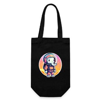 Elephant Astronaut Illustration - Gift Bag for Bottles - black - Front
