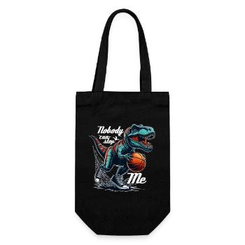 Basketball T-Rex Dinosaurier Geschenk - Geschenkbeutel für Flaschen - Schwarz - Vorne