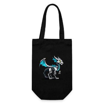 Cute Dragon Skeleton Illustration - Gift Bag for Bottles - black - Front