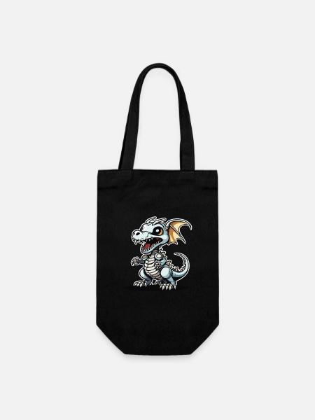 Süßer Drache Skelett Illustration - Geschenkbeutel für Flaschen - Schwarz