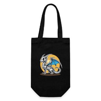 Cute Dragon Skeleton Illustration - Gift Bag for Bottles - black - Front