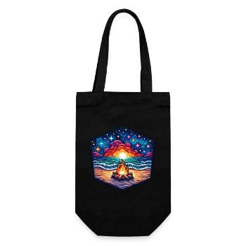 Vibrant campfire by the sea - Gift Bag for Bottles - black - Front