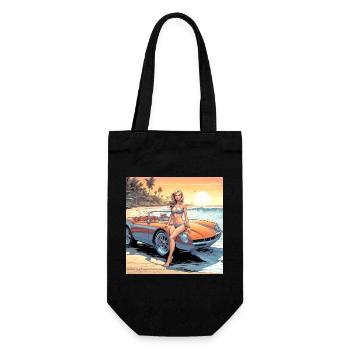 Fille avec voiture et nature de rêve 3 - Sac à bouteille - noir - Devant