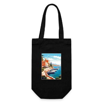 Cote D Azur Frankreich Vintage Reiseposter Souvenir - Geschenkbeutel für Flaschen - Schwarz - Vorne