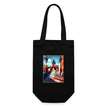 Prague Czech Republic Vintage Travel Poster WPA - Gift Bag for Bottles - black - Front