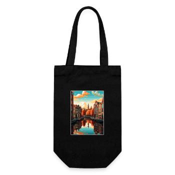 Amsterdam Netherlands Vintage Travel Poster WPA - Gift Bag for Bottles - black - Front