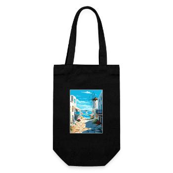 Mykonos Grèce décoration Vintage Travel Poster - Sac à bouteille - noir - Devant