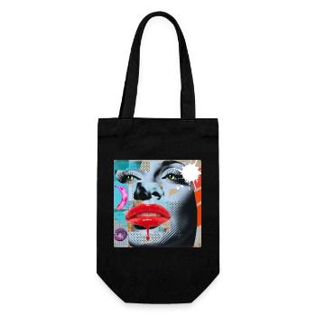 Colorful Collage Pop Art - Gift Bag for Bottles - black - Front