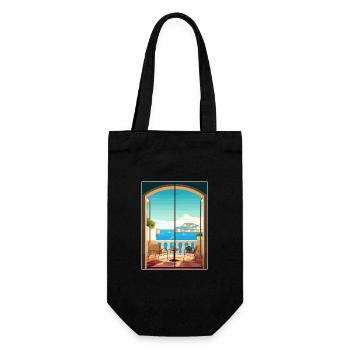 Capri Italien Dekoration Vintage Reiseposter WPA - Geschenkbeutel für Flaschen - Schwarz - Vorne