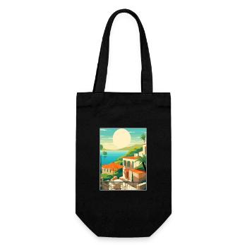 Capri Italien Dekoration Vintage Reiseposter WPA - Geschenkbeutel für Flaschen - Schwarz - Vorne