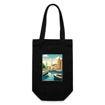Copenhagen Denmark Vintage Travel Poster Souvenir - Gift Bag for Bottles - black - Front