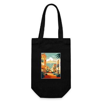 Kanarische Inseln Spanien Vintage Reiseposter WPA Kunst - Geschenkbeutel für Flaschen - Schwarz - Vorne