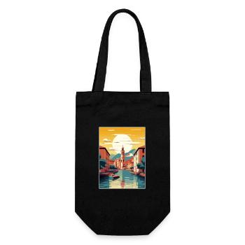 San Sebastian, Spanien, Vintage, Reiseposter, Souvenir - Geschenkbeutel für Flaschen - Schwarz - Vorne