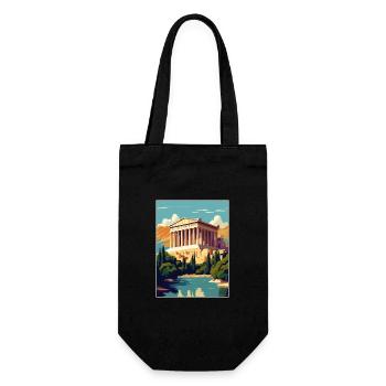 Athens Greece Decoration Vintage Travel Poster WPA - Gift Bag for Bottles - black - Front