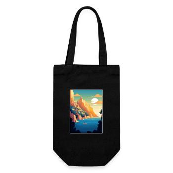 Capri Italien Dekoration Vintage Reiseposter WPA - Geschenkbeutel für Flaschen - Schwarz - Vorne