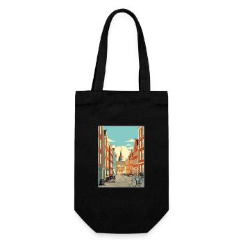 Copenhagen Denmark Vintage Travel Poster Souvenir - Gift Bag for Bottles - black - Front