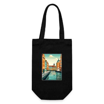 Copenhagen Denmark Vintage Travel Poster Souvenir - Gift Bag for Bottles - black - Front