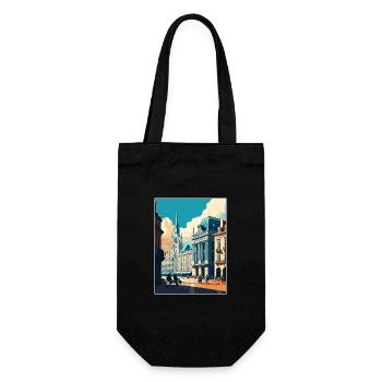 Brussels Belgium Vintage Travel Poster Souvenir - Gift Bag for Bottles - black - Front