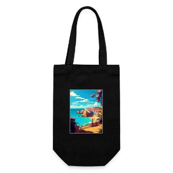 Albufeira Portugal Cascais Vintage Travel Poster - Gift Bag for Bottles - black - Front