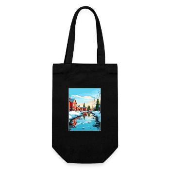 Oulu Finland Vintage Travel Poster WPA Souvenir - Gift Bag for Bottles - black - Front